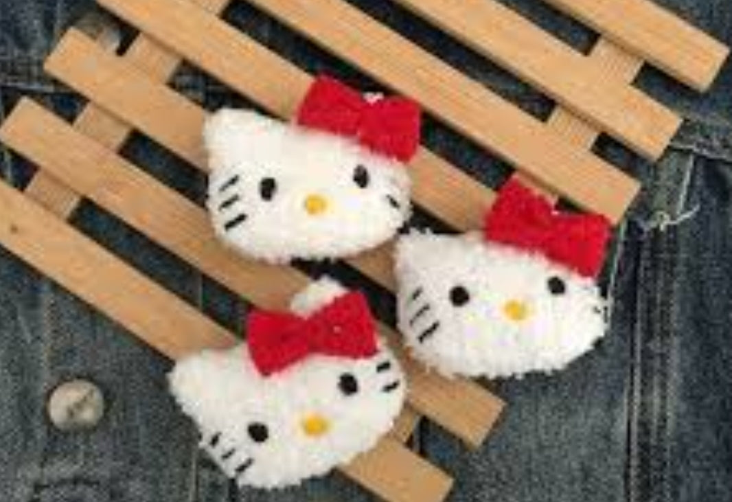 Fluffy Plush Handmade Face-shaped Hair Clips