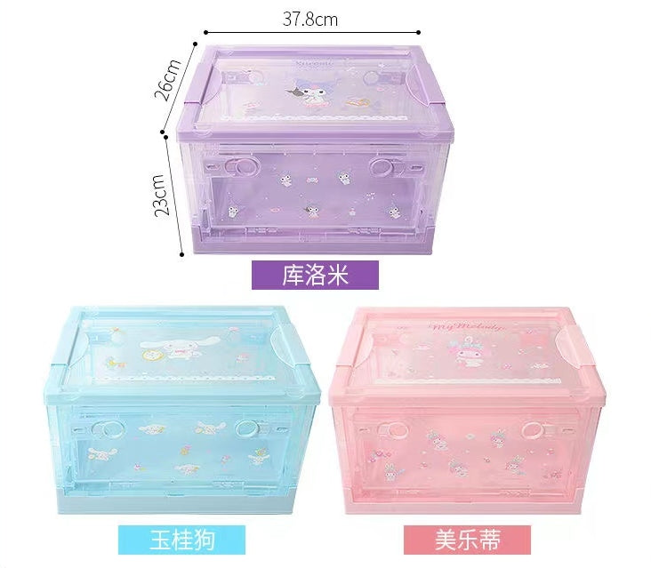 S♡nrio x Miniso Clear Storage Bin with Wheels