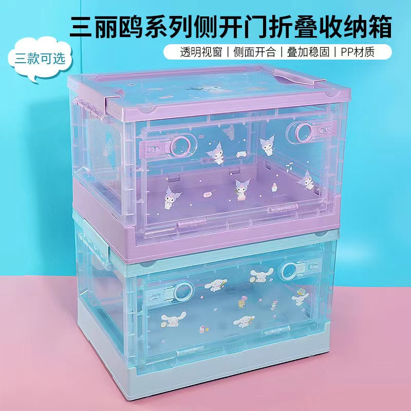 S♡nrio x Miniso Clear Storage Bin with Wheels