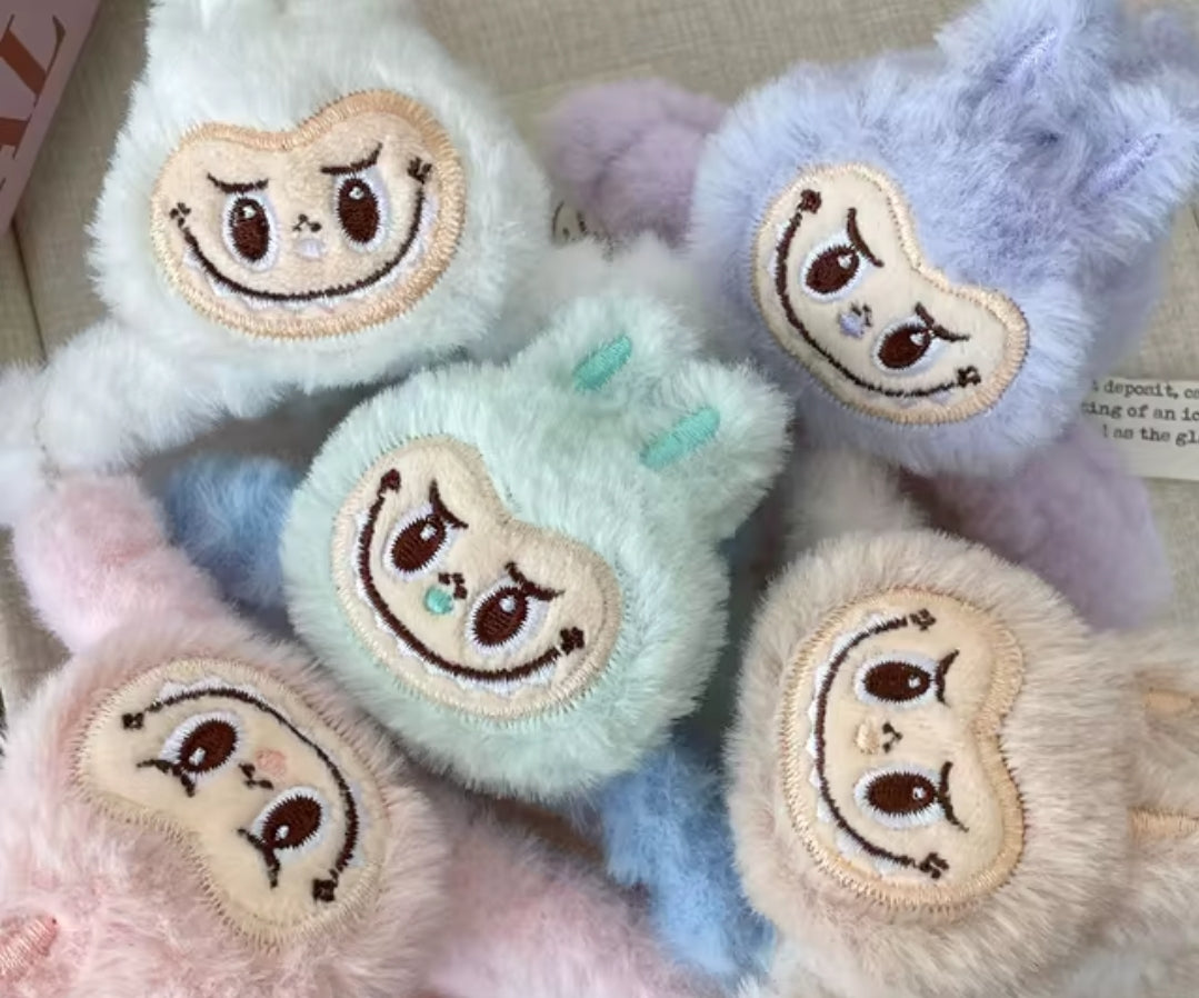 Fluffy Plush Handmade Face-shaped Hair Clips