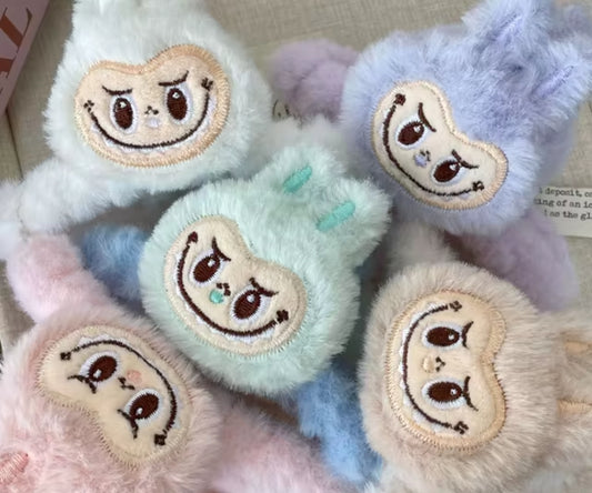 Fluffy Plush Handmade Face-shaped Hair Clips