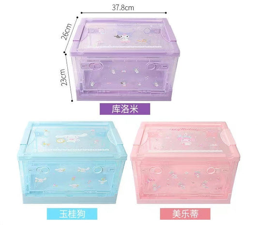 S♡nrio x Miniso Clear Storage Bin with Wheels