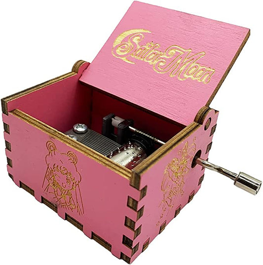 Sailor Moon Wooden Music Box with Hand Crank